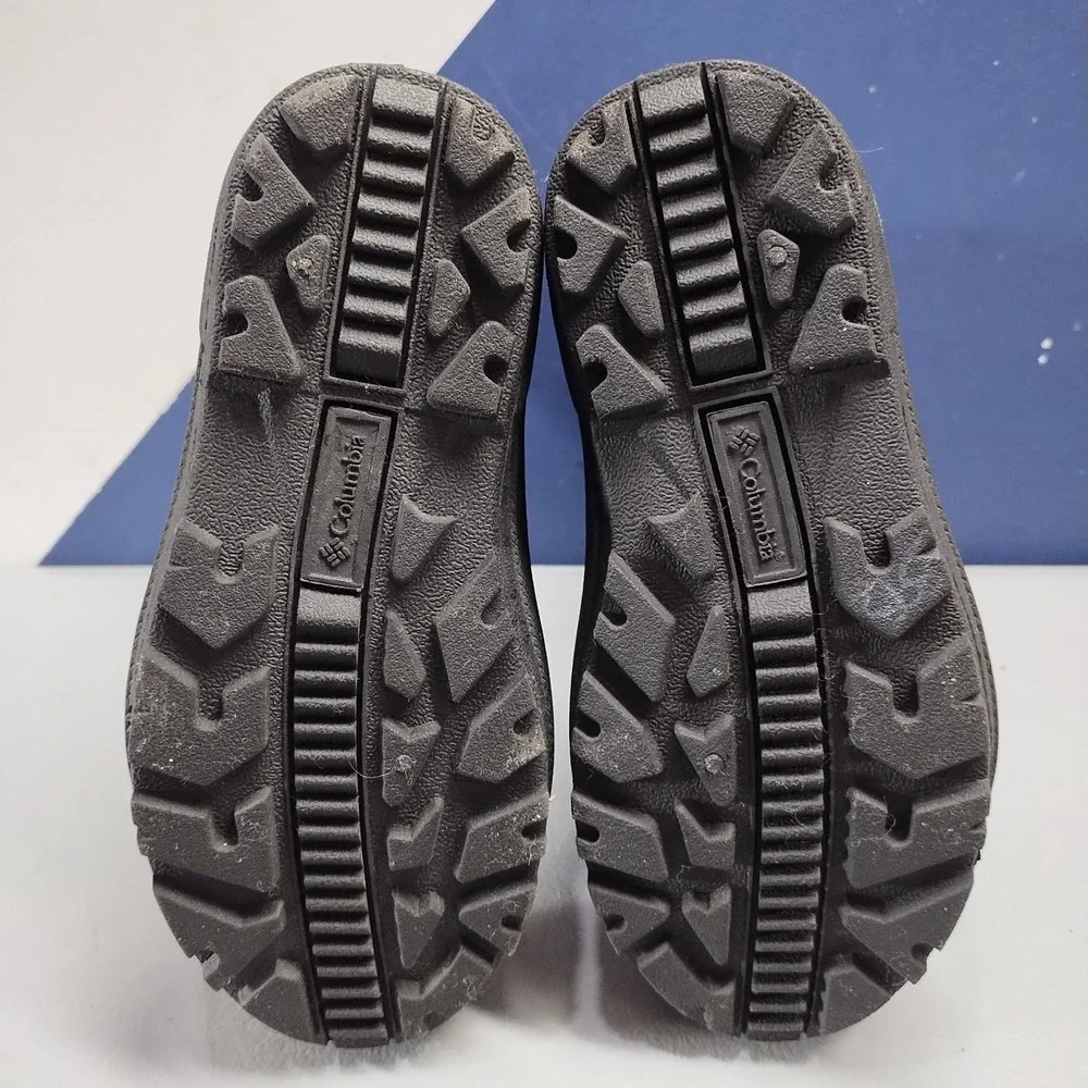 Columbia Powderbug Plus II Snow Boots Kids US 1 Red Black Checkered Waterproof